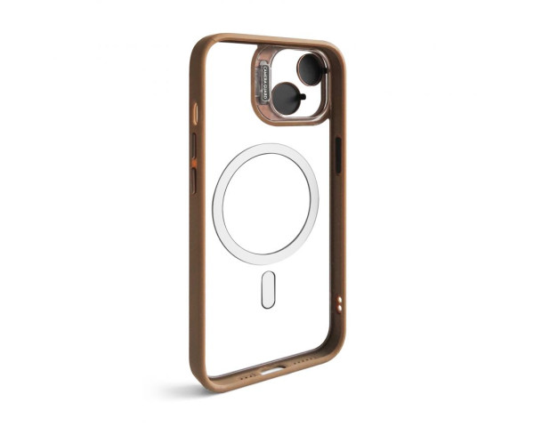 Чохол з функцією MagSafe для Apple iPhone 13 з підставкою та захистом для камер gold brown (9)