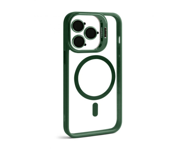 Чехол с функцией MagSafe для Apple iPhone 13 Pro с подставкой и защитой для камер green