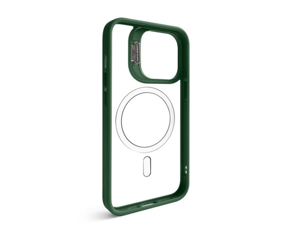 Чехол с функцией MagSafe для Apple iPhone 13 Pro с подставкой и защитой для камер green