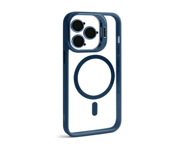 Чехол с функцией MagSafe для Apple iPhone 13 Pro с подставкой и защитой для камер dark blue