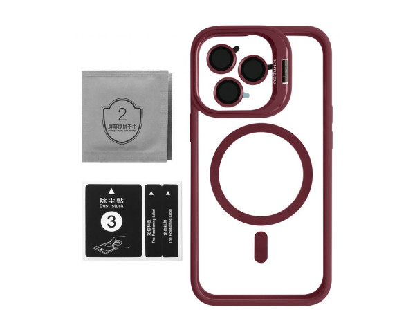 Чохол із підставкою та захистом для камер MagSafe для iPhone 13 Pro (5) bordo