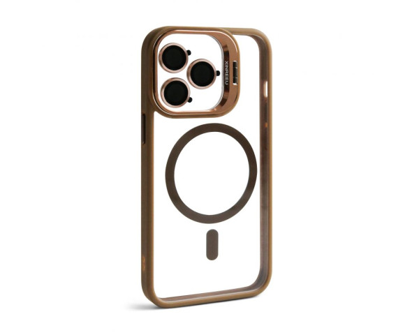 Чохол з функцією MagSafe для Apple iPhone 13 Pro з підставкою та захистом для камер gold brown (9)