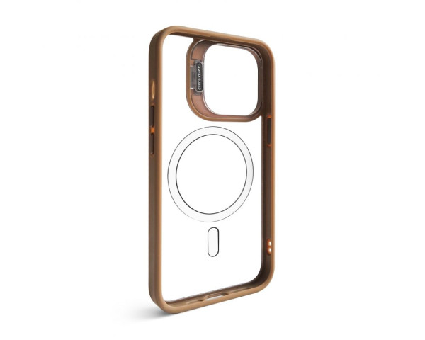 Чохол з функцією MagSafe для Apple iPhone 13 Pro з підставкою та захистом для камер gold brown (9)