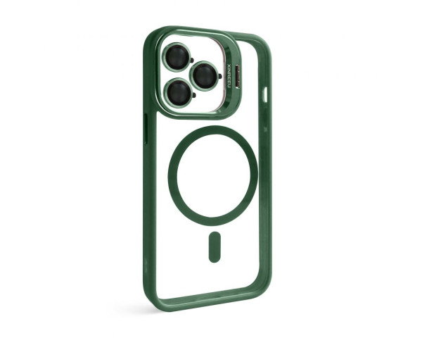 Чехол с функцией MagSafe для Apple iPhone 13 Pro Max с подставкой и защитой для камер green