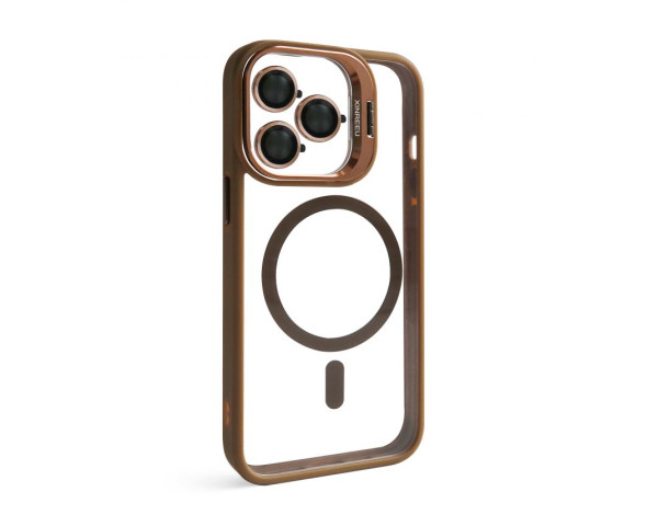 Чохол з функцією MagSafe для Apple iPhone 13 Pro Max з підставкою та захистом для камер gold brown (9)