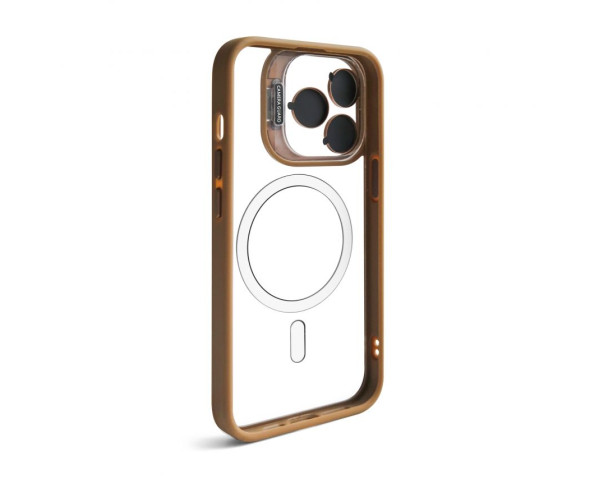 Чохол з функцією MagSafe для Apple iPhone 13 Pro Max з підставкою та захистом для камер gold brown (9)