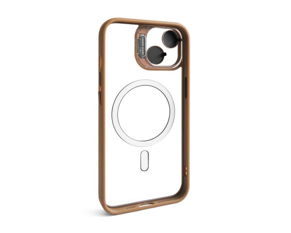 Чохол з функцією MagSafe для Apple iPhone 14 з підставкою та захистом для камер gold brown (9)
