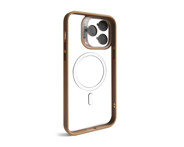 Чохол з функцією MagSafe для Apple iPhone 14 Pro з підставкою та захистом для камер gold brown (9)