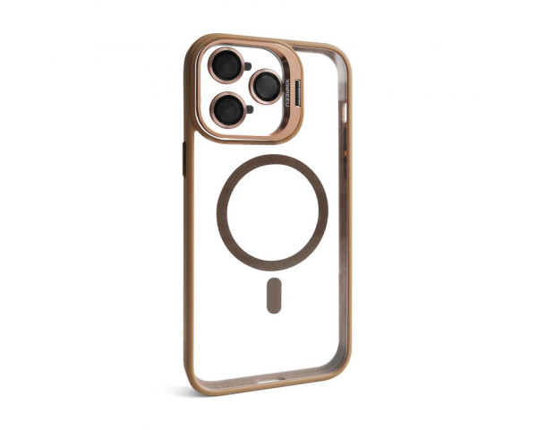 Чохол з функцією MagSafe для Apple iPhone 14 Pro Max з підставкою та захистом для камер gold brown (9)