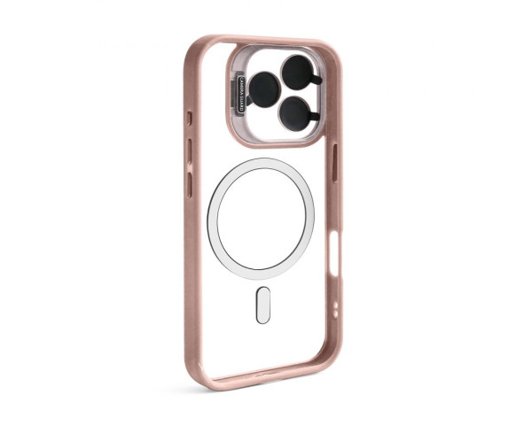 Чохол з функцією MagSafe для Apple iPhone 15 Pro з підставкою та захистом для камер pink (10)