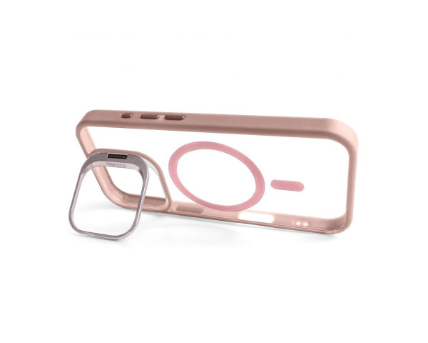 Чохол з функцією MagSafe для Apple iPhone 15 Pro Max з підставкою та захистом для камер pink (10)