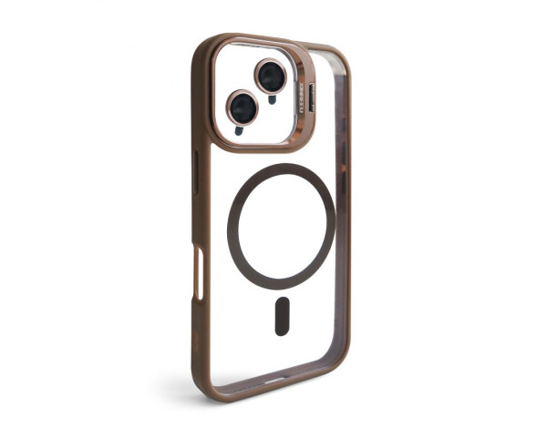 Чохол з функцією MagSafe для Apple iPhone 16 з підставкою та захистом для камер gold brown (9)
