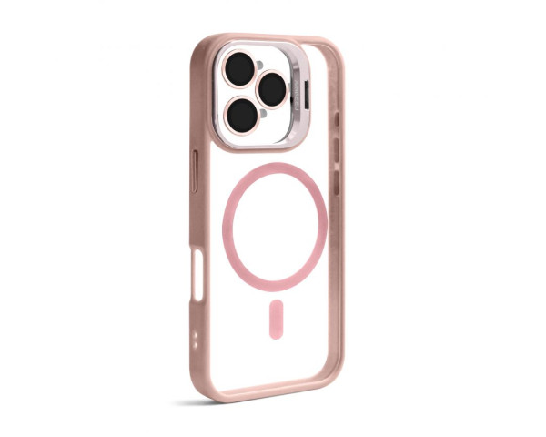 Чохол з функцією MagSafe для Apple iPhone 16 з підставкою та захистом для камер pink (10)