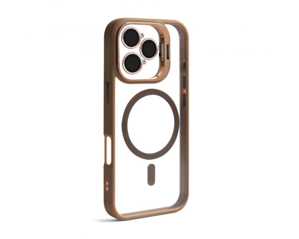 Чохол з функцією MagSafe для Apple iPhone 16 Pro з підставкою та захистом для камер gold brown (9)