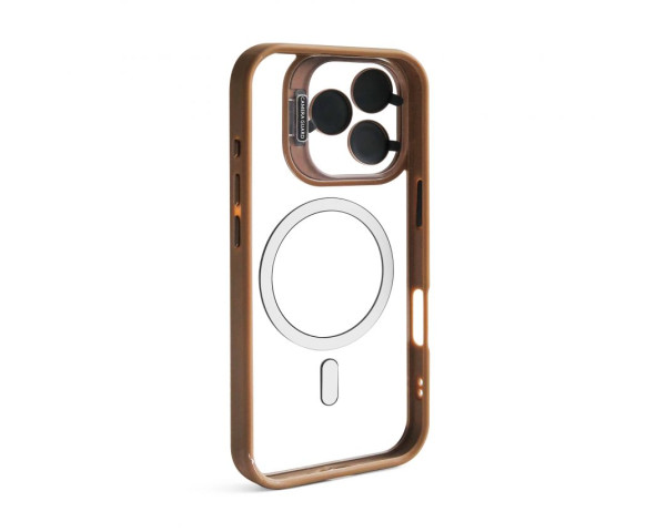 Чохол з функцією MagSafe для Apple iPhone 16 Pro з підставкою та захистом для камер gold brown (9)