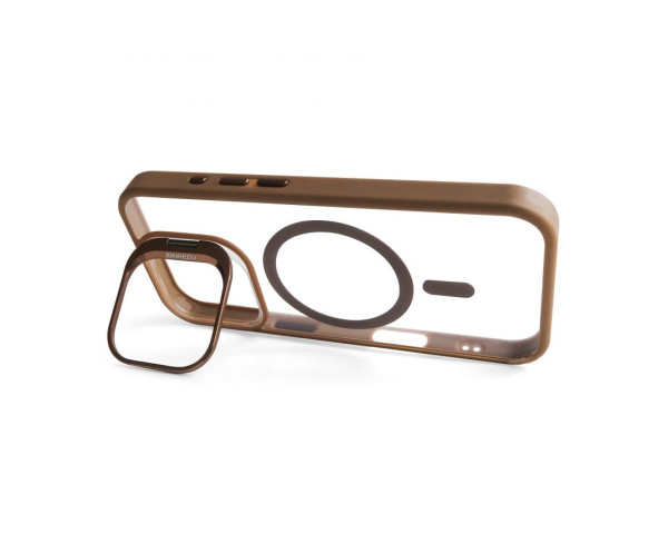 Чохол з функцією MagSafe для Apple iPhone 16 Pro з підставкою та захистом для камер gold brown (9)