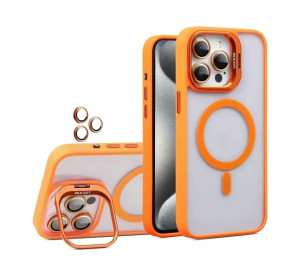 Чохол з функцією MagSafe для Apple iPhone 17 з підставкою та захистом для камер orange (07)