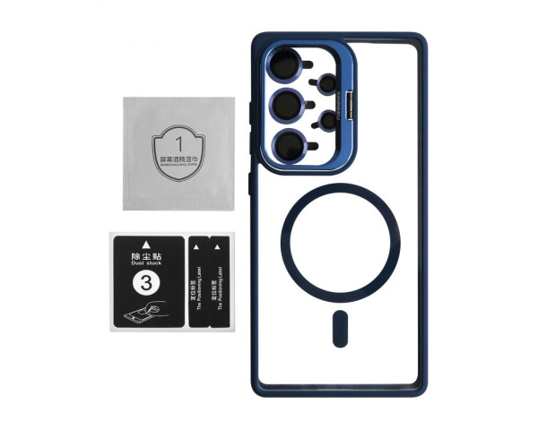 Чехол с функцией MagSafe для Samsung Galaxy S24 Ultra/S928 (2024) с подставкой и защитой для камер dark blue (4)