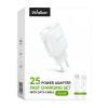 Мережевий зарядний пристрій (адаптер) 2в1 WALKER WH-64 PD_25W + Data Cable Type-C to Lightning white