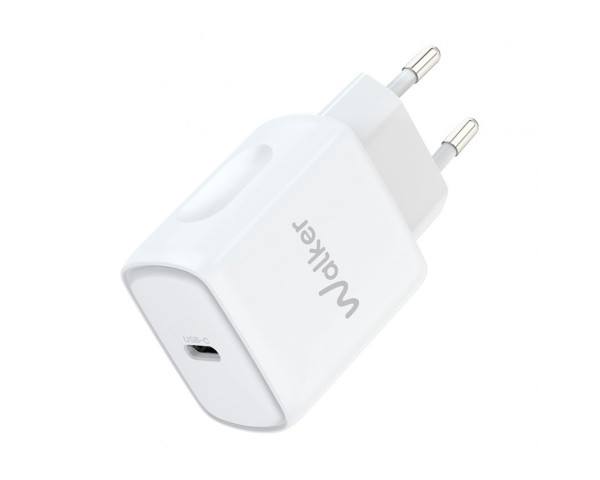 Сетевое зарядное устройство (адаптер) 2в1 WALKER WH-64 PD_25W + Data Cable Type-C to Type-C white