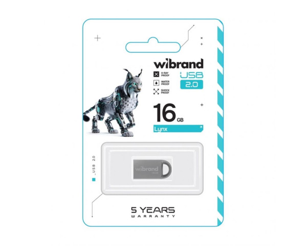 Флеш-пам'ять USB Wibrand Lynx 16GB USB 2.0 silver