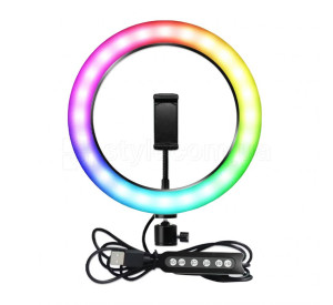 Кільцева лампа RGB MJ26 (26см) + стійка на підлогу 70см (2,1м)