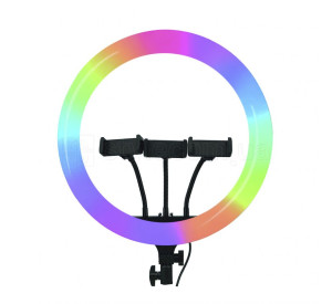 Кільцева лампа МJ18 RGB (45см) різнокольорова + стійка на підлогу 70см (2,1м)