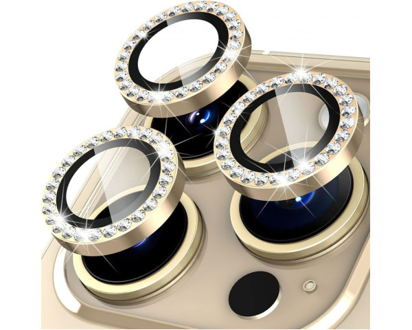 Захисне скло на камеру DIAMOND для Apple iPhone 15, 15 Plus gold