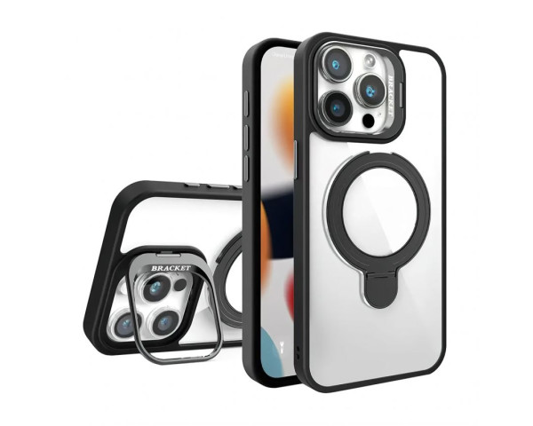 Чохол з функцією MagSafe для Apple iPhone 14 Pro Max з двома підставками та захистом для камер black (4)