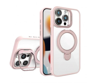Чохол з функцією MagSafe для Apple iPhone 15 Pro з двома підставками та захистом для камер pink (2)