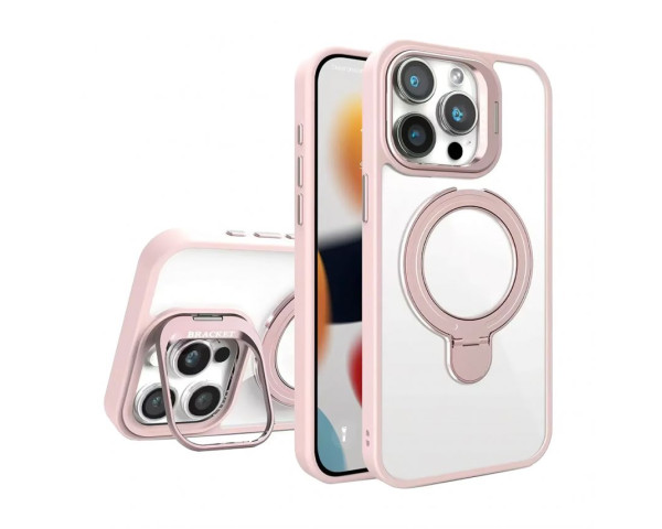 Чохол з функцією MagSafe для Apple iPhone 16 Pro Max з двома підставками та захистом для камер pink (2)