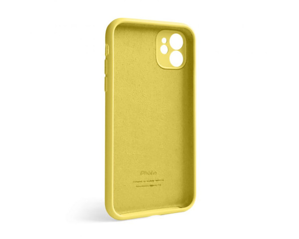 Чехол Full Silicone Case для Apple iPhone 12 yellow (04) закрытая камера