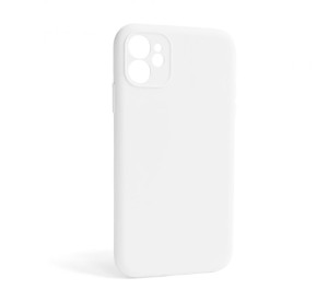 Чехол Full Silicone Case для Apple iPhone 12 white (09) закрытая камера (без логотипа)