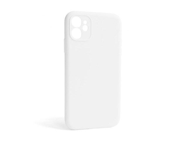 Чехол Full Silicone Case для Apple iPhone 12 white (09) закрытая камера (без логотипа)