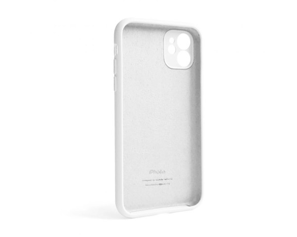 Чехол Full Silicone Case для Apple iPhone 12 white (09) закрытая камера (без логотипа)