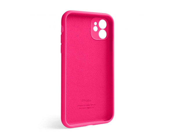 Чехол Full Silicone Case для Apple iPhone 12 shiny pink (38) закрытая камера