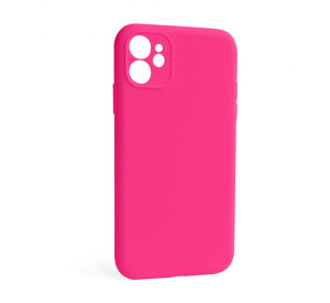 Чехол Full Silicone Case для Apple iPhone 12 shiny pink (38) закрытая камера (без логотипа)