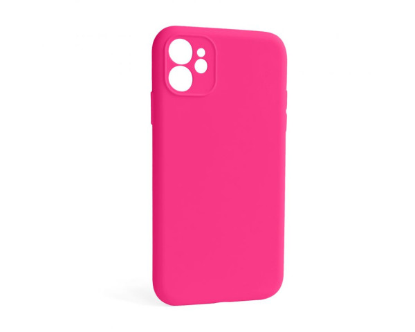 Чехол Full Silicone Case для Apple iPhone 12 shiny pink (38) закрытая камера (без логотипа)