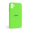 Чехол Full Silicone Case для Apple iPhone 12 shiny green (40) закрытая камера