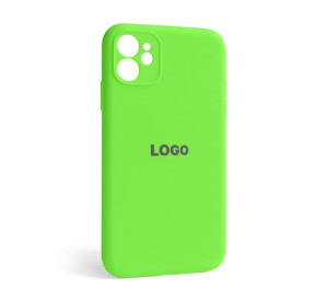 Чехол Full Silicone Case для Apple iPhone 12 shiny green (40) закрытая камера