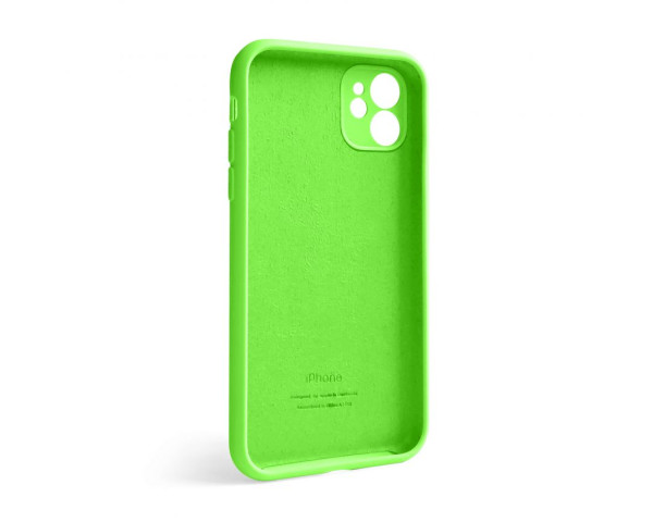 Чехол Full Silicone Case для Apple iPhone 12 shiny green (40) закрытая камера