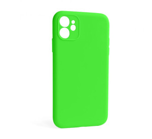 Чехол Full Silicone Case для Apple iPhone 12 shiny green (40) закрытая камера (без логотипа)