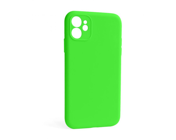 Чехол Full Silicone Case для Apple iPhone 12 shiny green (40) закрытая камера (без логотипа)