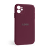 Чохол Full Silicone Case для Apple iPhone 12 maroon (42) закрита камера