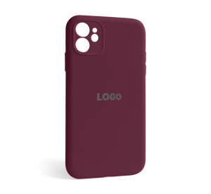 Чохол Full Silicone Case для Apple iPhone 12 maroon (42) закрита камера