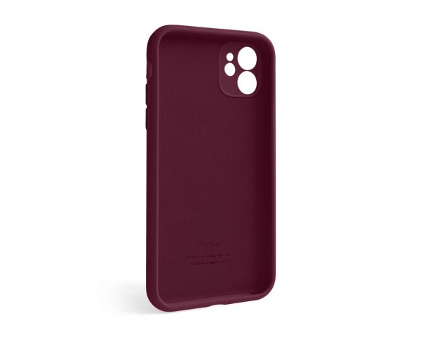 Чохол Full Silicone Case для Apple iPhone 12 maroon (42) закрита камера