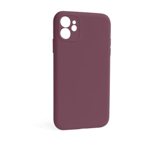 Чохол Full Silicone Case для Apple iPhone 12 maroon (42) закрита камера (без логотипу)