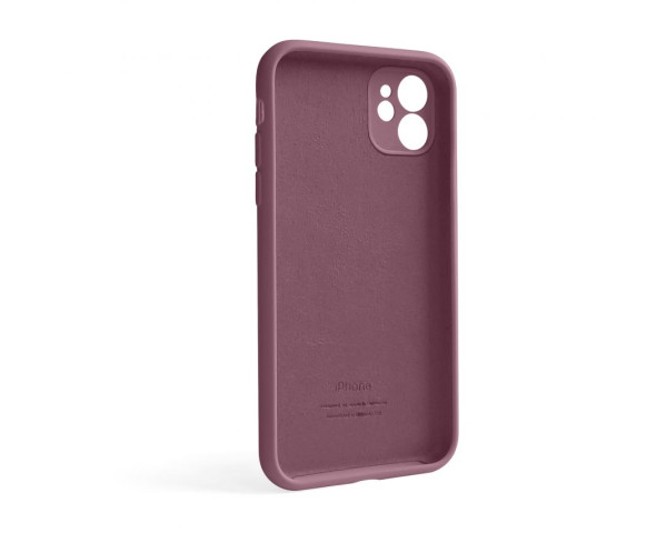 Чехол Full Silicone Case для Apple iPhone 12 maroon (42) закрытая камера (без логотипа)