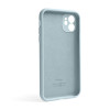 Чехол Full Silicone Case для Apple iPhone 12 sky blue (58) закрытая камера (без логотипа)