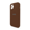 Чехол Full Silicone Case для Apple iPhone 12 Pro Max dark brown (75) закрытая камера